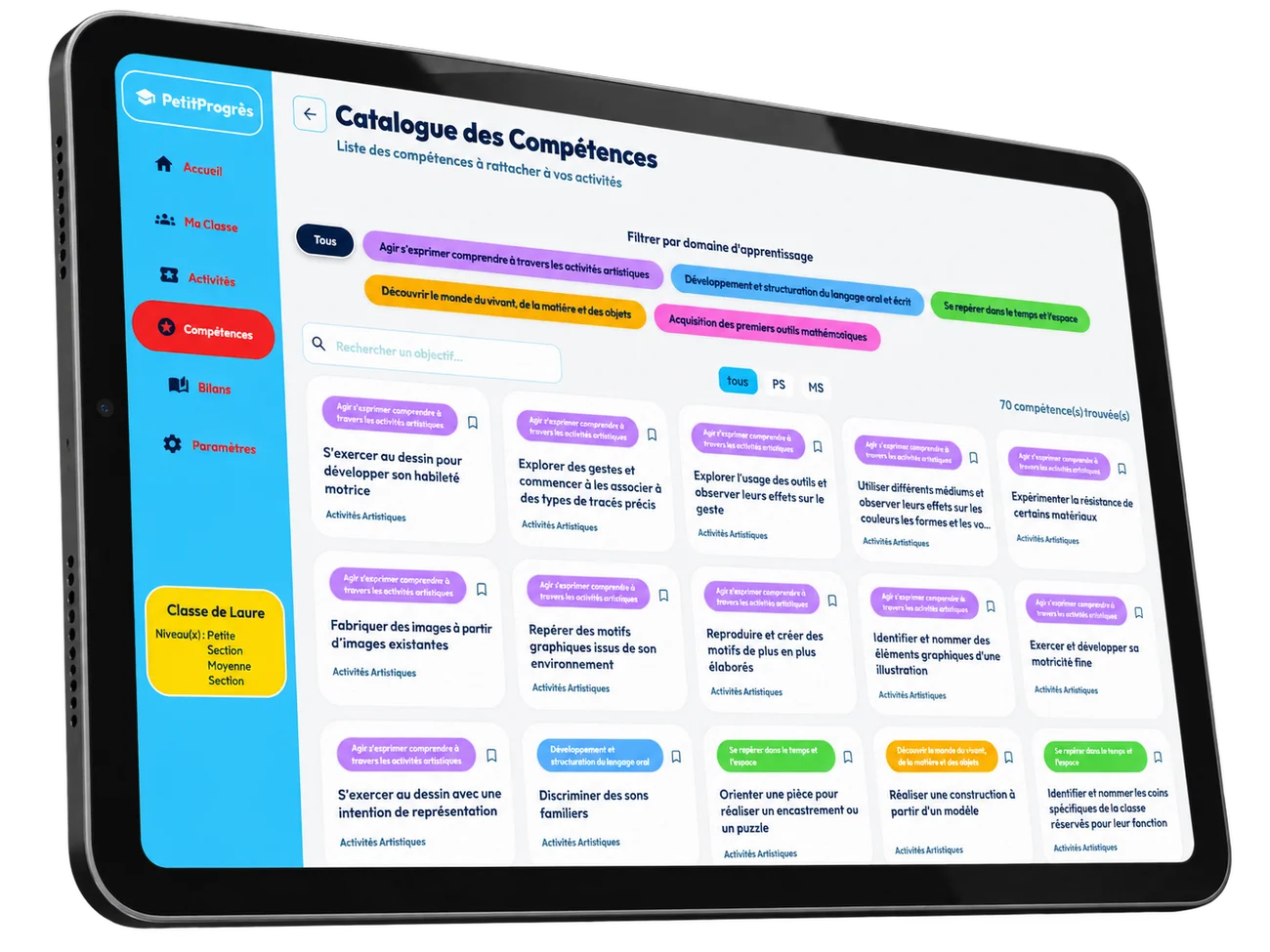 PetitProgrès : catalogue des compétences